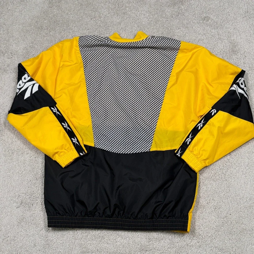 Reebok Classic Mens Yellow Black Colorblock Vector Track Jacket EC4624 Size M
